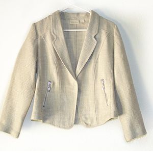 Chicos Textured Zip up cropped Moto jacket SZ 0P 1